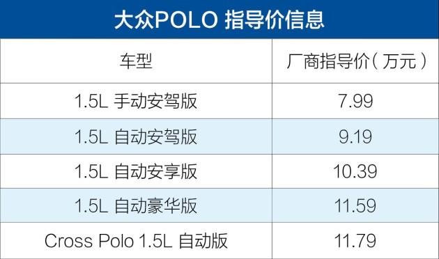 polo自动挡价格表,polo自动档价格