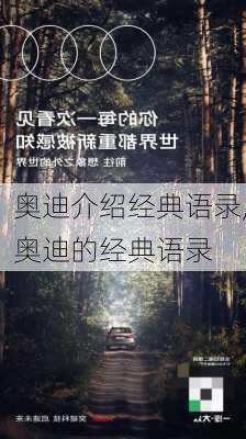 奥迪介绍经典语录,奥迪的经典语录