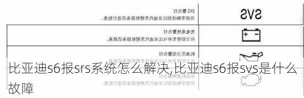 比亚迪s6报srs系统怎么解决,比亚迪s6报svs是什么故障